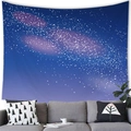 Colorful starry galaxy tapestry in purple and blue gradient hanging above a modern sofa - 100x70(Peach Skin) / Blue Purple Pink Galaxy Style (16)