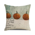 Halloween kussenhoes met pompoen en Trick or Treat tekst op linnen textuur - Trick or treat Kinderliedje Pompoen