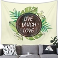 Tenture murale à feuilles tropicales avec texte Live Laugh Love pour décor moderne - 100X70 / Plante Tropicale LIVE LAUGH LOVE (17)