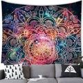 Cosmic Mandala wall tapestry with galaxy geometric patterns for home living room decor - 21 / 100x70(Peach Skin)