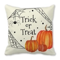 Halloween Deko-Kissen Trick or Treat mit Aquarell-Kürbis und schwarzem Spinnennetz-Motiv - Trick or Treat Spinnennetz (35) / 45x45 cm