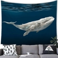 Humpback whale wall tapestry with realistic deep sea design for living room decor - 100x70(Peach Skin) / Deep Ocean Humpback Whale (12)