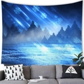Winter forest snow scene wall tapestry with aurora stars for cozy home decoration - 100X70 / Winter Forest Snow Scene (15)