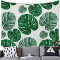 Tenture murale tropicale avec motif de feuille de monstera et impression botanique verte - 100X70 / Fond Blanc Monstera Vert (20)
