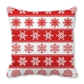 Red Bohemian Christmas deer pillowcase with snowflake and geometric patterns on white background - Red White Dense Snowflake (12)