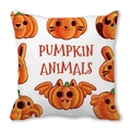 Halloween Kissen mit Aquarell Kürbis Tieren und schwarzer Katze Design - Kürbis-Tier-Kollektion (39) / 45x45 cm