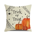 Halloween Trick or Treat Kissenbezug mit Kürbis- und Spinnennetzmotiven - Trick or Treat Kürbisnetz (35)