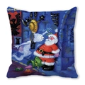 Christmas peach skin square pillowcase with Santa and ghost in European castle scene - Castle Ghost Interaction (34) / 45x45cm