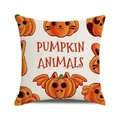Halloween Kissenbezug mit Kürbis-Tier-Motiv, quadratischer Bezug mit Katze und Fledermaus - Kürbis-Tiere Kollektion (39)
