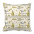 Christmas pillowcase with gold and silver glitter reindeer patterns on peach skin fabric - Gold Silver Glitter Christmas (20)