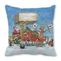 Christmas peach skin pillow case with Santa Claus and penguins forklift cartoon print - 18x18 Inch / Forklift Transport Style (11)