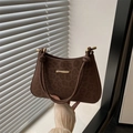 Bolso hobo marrón con estampado de leopardo, ante y correa de hombro con nudo chic - Marrón