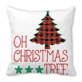 Détail de la housse de coussin en peau de pêche avec motif sapin de Noël écossais - 45x45 cm / Motif Carreaux Oh Sapin de Noël (29)
