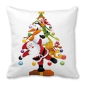 Détail de la housse de coussin blanche avec motif de sapin de Noël en dessin animé - 45x45 cm / Motif Sapin Noël Cartoon (19)