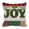 Weihnachtskissenbezug Joy to the World mit rot-schwarzem Karomuster und Punkten - JOY to the world Kunsttypografie (14)