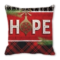 Weihnachtskissenbezug mit HOPE-Schriftzug und festlichem rotem Schottenkaro-Muster - HOPE Weihnachtskugel-Buchstabe (21)