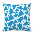 Blue and white bohemian Christmas tree pattern pillowcase in soft peach skin fabric - Blue White Dense Small Pine (35)