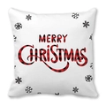 Housse de coussin Merry Christmas avec lettres à carreaux rouges et flocons - 45x45 cm / Motif Flocons Noël (5)
