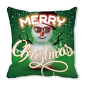 Merry Christmas square pillow case featuring a snowman with top hat and sunglasses - 18x18 Inch / Green Background Sunglasses Snowman Style (25)