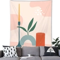 Detail of Nordic Morandi tapestry featuring bohemian abstract prints and geometric shapes - 100x70cm / Peach Skin / Bohemian Abstract Candle (Style 7)