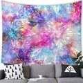 Détail de la tapisserie mandala colorée avec motif ciel étoilé sur tissu textile - 100x70(Peau de Pêche) / Motif 10