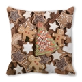 Weihnachtlicher Kissenbezug mit Lebkuchenmann- und Tannenbaum-Mustern aus Pfirsichhaut - 45x45 cm / Lebkuchenmann Baum (15)
