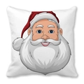 Vierkante witte kussensloop met vrolijke kerstmanprint voor kerstversiering - 45x45 cm / Kerstman met Rode Muts (4)