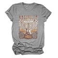 Detailed flat lay of a grey Nashville country music t-shirt with rock star graphic - S / Dark Gray