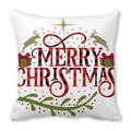 Housse de coussin de Noël avec texte Merry Christmas et motif de renne - 45x45 cm / Motif Renne Carreaux Noël (14)