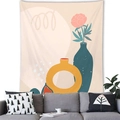 Morandi style wall tapestry with abstract flower vase pattern for modern home decor - 100x70cm / Peach Skin / Morandi Abstract Geometric Vase (Style 5)
