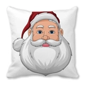 Square peach skin pillow case featuring a vibrant cartoon Santa Claus printed on white - 18x18 Inch / Cartoon Santa Claus Head (5)