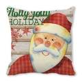 Christmas Santa Claus peach skin pillowcase with Holly Jolly Holiday print for sofa decor - 18x18 Inch / Holly Jolly Holiday Santa (7)