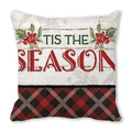 Weihnachtskissenbezug mit TIS THE SEASON Spruch und klassischem Karomuster Design - Tis the Season Rot-Schwarzes Buffalo Karo (33)