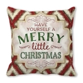 Weihnachts-Kissenbezug mit rotem Zickzack-Muster und festlichem Feiertags-Schriftzug - Merry little Christmas Rot-Grün Palette (34)