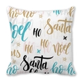 Festive Christmas peach skin pillow cover with colorful Santa and Noel typography designs - Colorful Handwritten Santa Noel