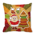 Weihnachtlicher Kissenbezug mit Weihnachtsmann und Tannenbaum auf weißem Grund - Weißer Hintergrund Weihnachtsmann Weihnachtssocke Stil (9)
