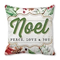 Cuscino natalizio con scritta Noel, bacche rosse e decorazioni a foglia di agrifoglio - 45*45cm / Design Noel Verde Bacche e Pino (39)