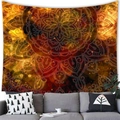 Tapisserie mandala galaxie en rouge et or sur un canapé gris moderne et chic - 100x70(Peau de Pêche) / Motif 5