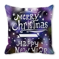 Coussin de Noël avec motif de nébuleuse étoilée violette et message de vœux festifs - Style Bénédiction Festif Fond Nébuleuse Étoilée (39) / 45x45cm