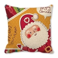 Merry Christmas Santa pillowcase with orange polka dots and festive illustration - Orange Santa Claus Style