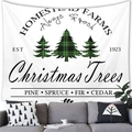 Détail de la tapisserie murale sapin de Noël avec design rétro Homestead Farms art - 150x100(Peau de Pêche) / Sapin de Noël Tartan Vert (4)