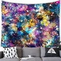 Tenture mandala galaxie aux motifs violets et dorés vibrants pour décoration murale - 100x70(Peau de Pêche) / Motif 13