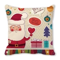 Cartoon-Weihnachtsmann und Merry Christmas-Druck auf Pfirsichhaut-Kissenhülle beige - Beigefarbener Polka Dot Q-Version Weihnachtsmann Stil (6)