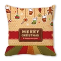 Festlicher Weihnachtskissenbezug aus Pfirsichhaut mit Lebkuchenmann und Strumpf-Design - Weihnachtssocke Lebkuchenmann Gelber Punkt Stil (7)