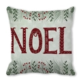 Fodera per cuscino natalizio con scritte NOEL rosse e stampe di bacche - Sfondo Bianco Sporco NOEL Rosso (5) / 45*45cm