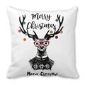Détail de la taie d'oreiller Merry Christmas en peau de pêche avec motif de renne rigolo - Renne avec Lunettes Espiègle (26)