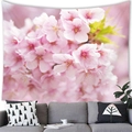 Tenture murale cerisier en fleurs rose au-dessus d'un canapé gris pour décoration - 100x70(Peau de Pêche) / Sakura Rose de Style Réaliste
