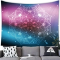 Tenture murale mandala galaxie bleu et violet pour décoration de salon moderne - 100x70cm (Peau de pêche) / Motif 20
