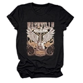 Close-up of Nashville rock star graphic and guitar print on black cotton T-shirt - Black