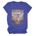 Detail of Nashville rock star graphic on vintage blue heathered cotton T-shirt - Vintage Blue